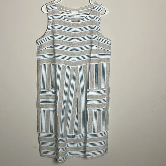 J. Jill | Dresses | Jjill Sleeveless Casual Linen Straight Aline Dress With  Front Pockets Medium | Poshmark